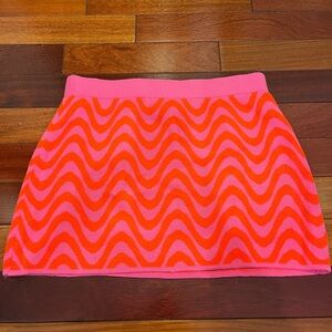 Neon Orange and Pink Mini Skirt